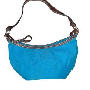 Tommy Hilfiger Turquoise Shoulder Bag with Brown Accents